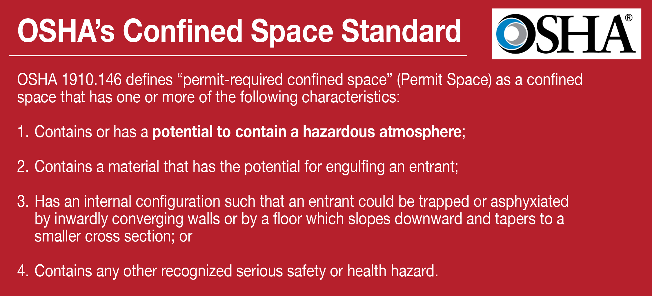OSHA's Confined Space Standard Box